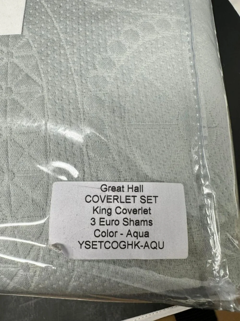 ANN GISH x THE MET GREAT HALL AQUA King 4 pc Coverlet Set w/3 Shams NEW $525
